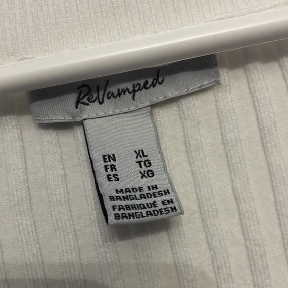 White Ribbed long sleeve top - Picture 3 of 3